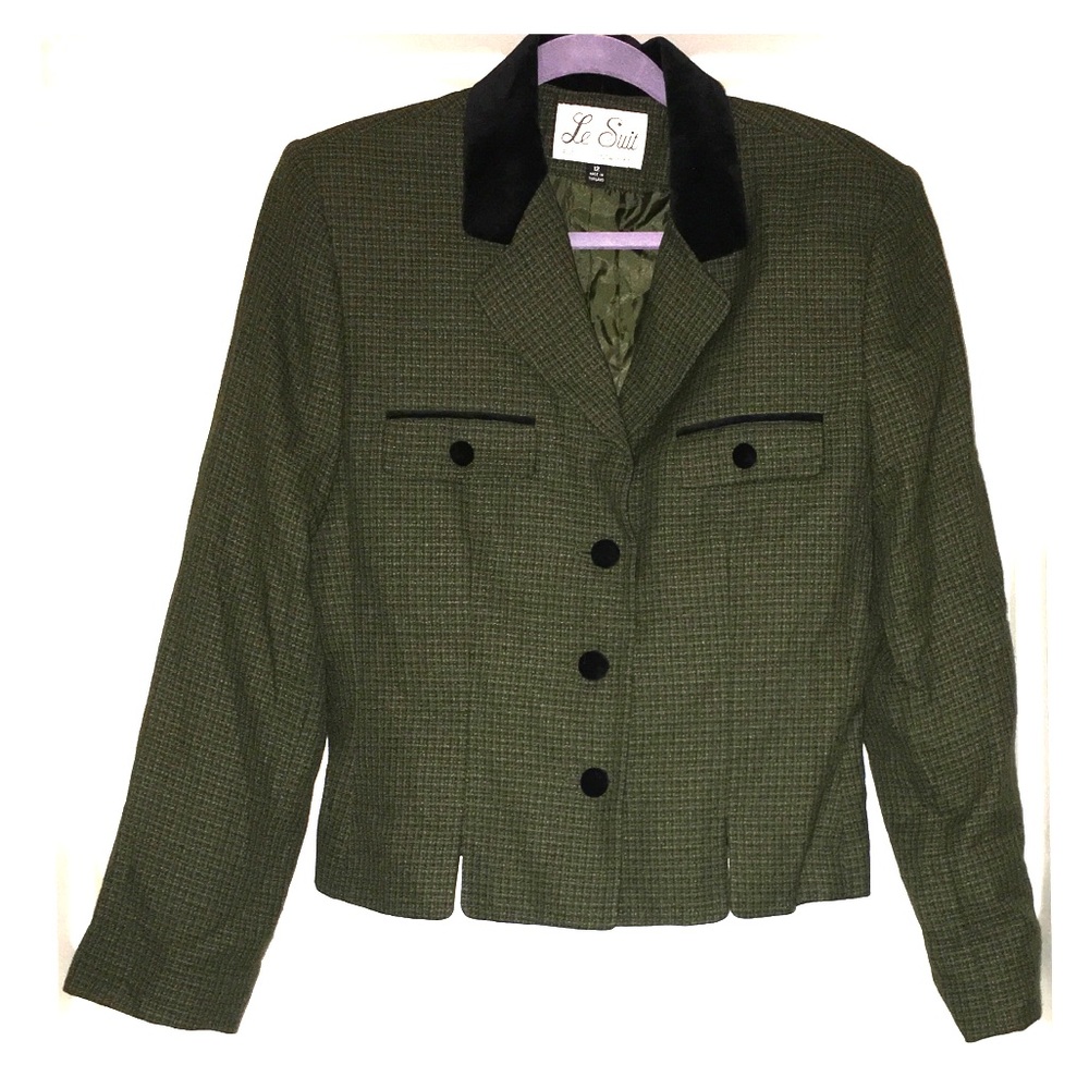 Vintage Le Suit Paris New York Plaid design blazer
